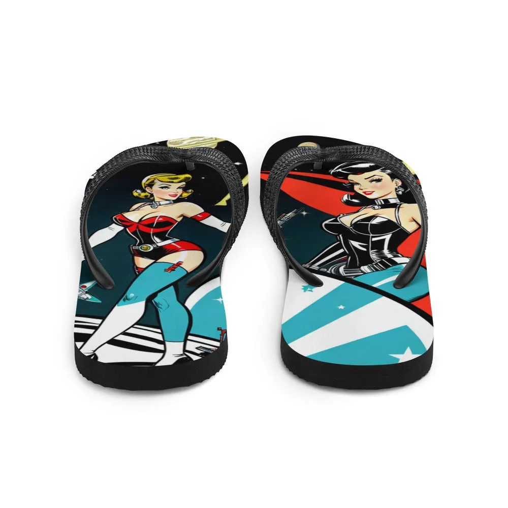 Atomic Pinup Robot Flip-Flops