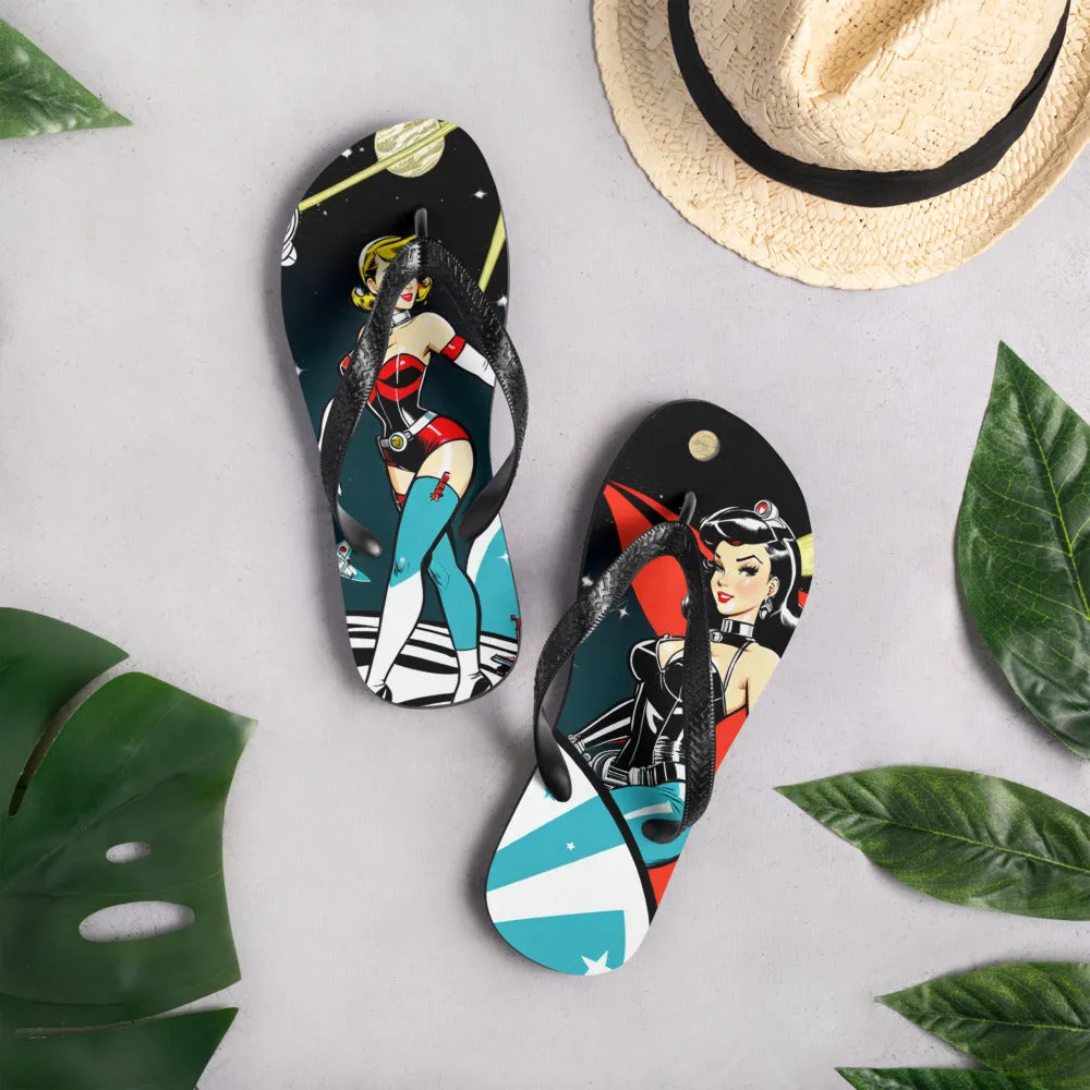 Atomic Pinup Robot Flip-Flops