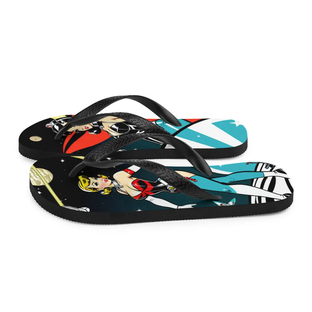 Atomic Pinup Robot Flip-Flops