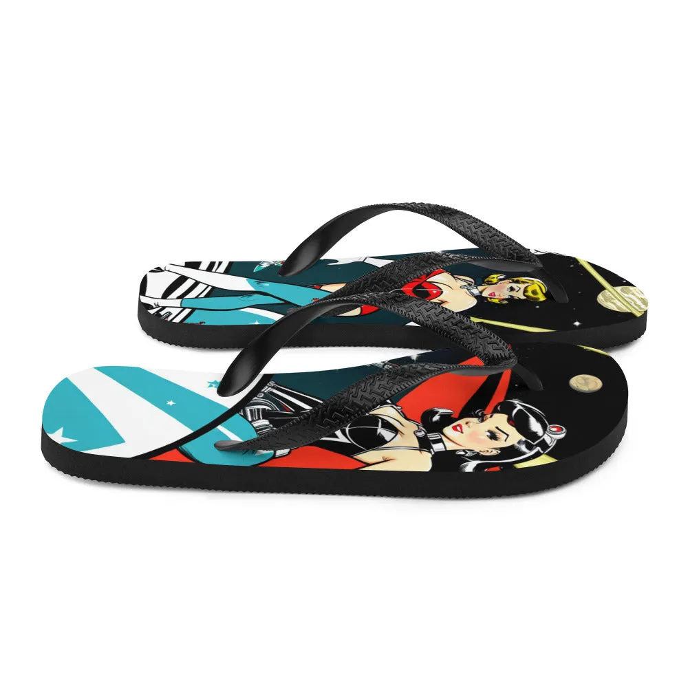Atomic Pinup Robot Flip-Flops