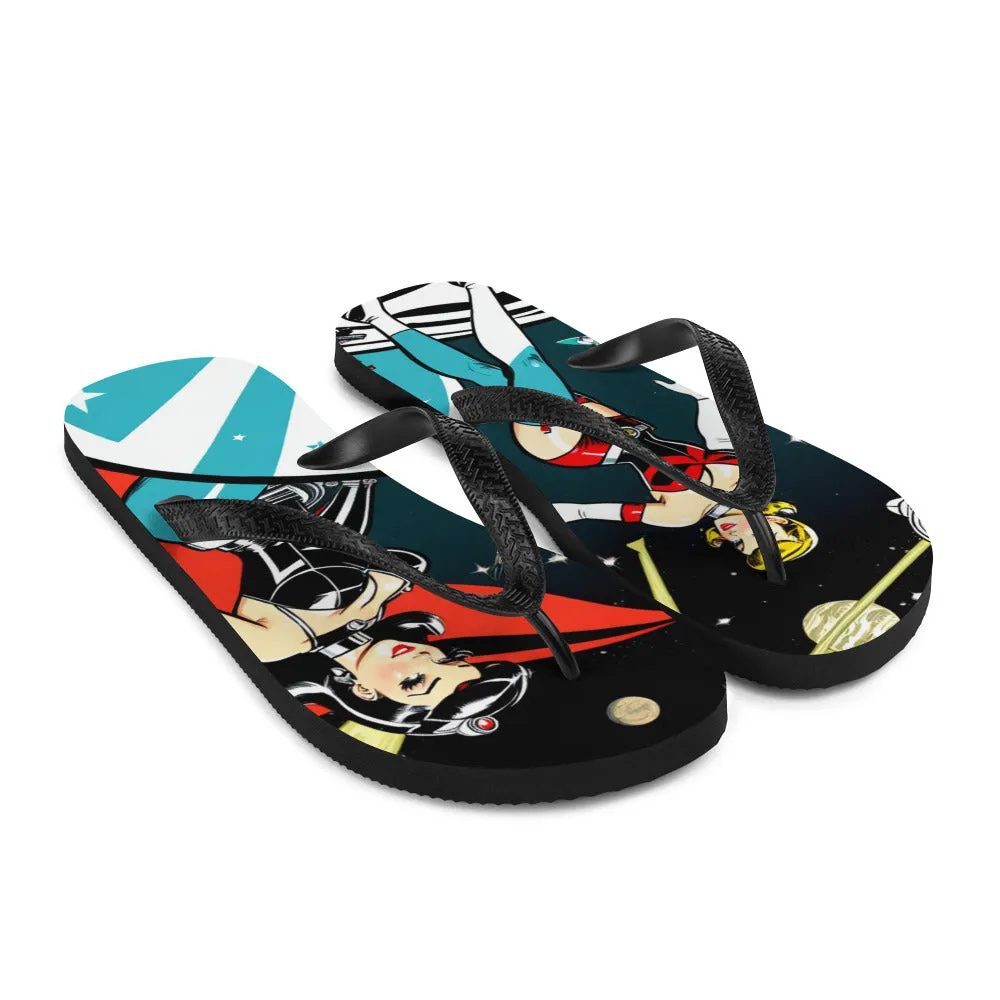 Atomic Pinup Robot Flip-Flops