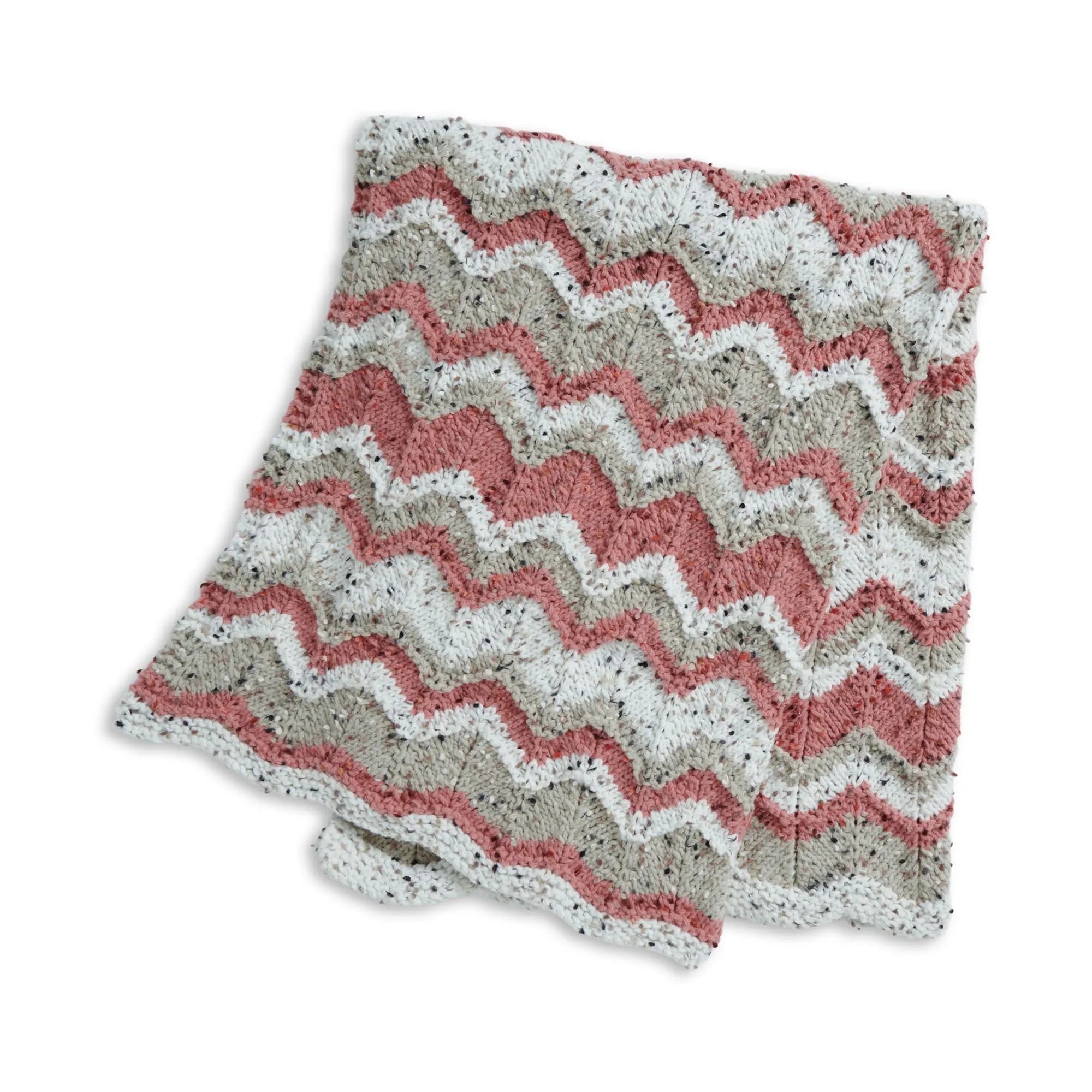 Bernat Forever Fleece Knit Chevron Blanket