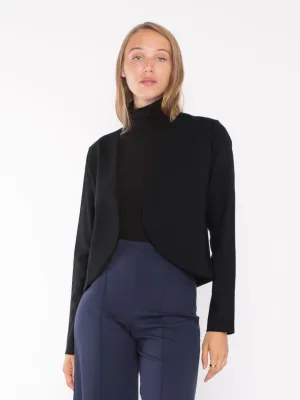 Black Ponte Knit Bolero