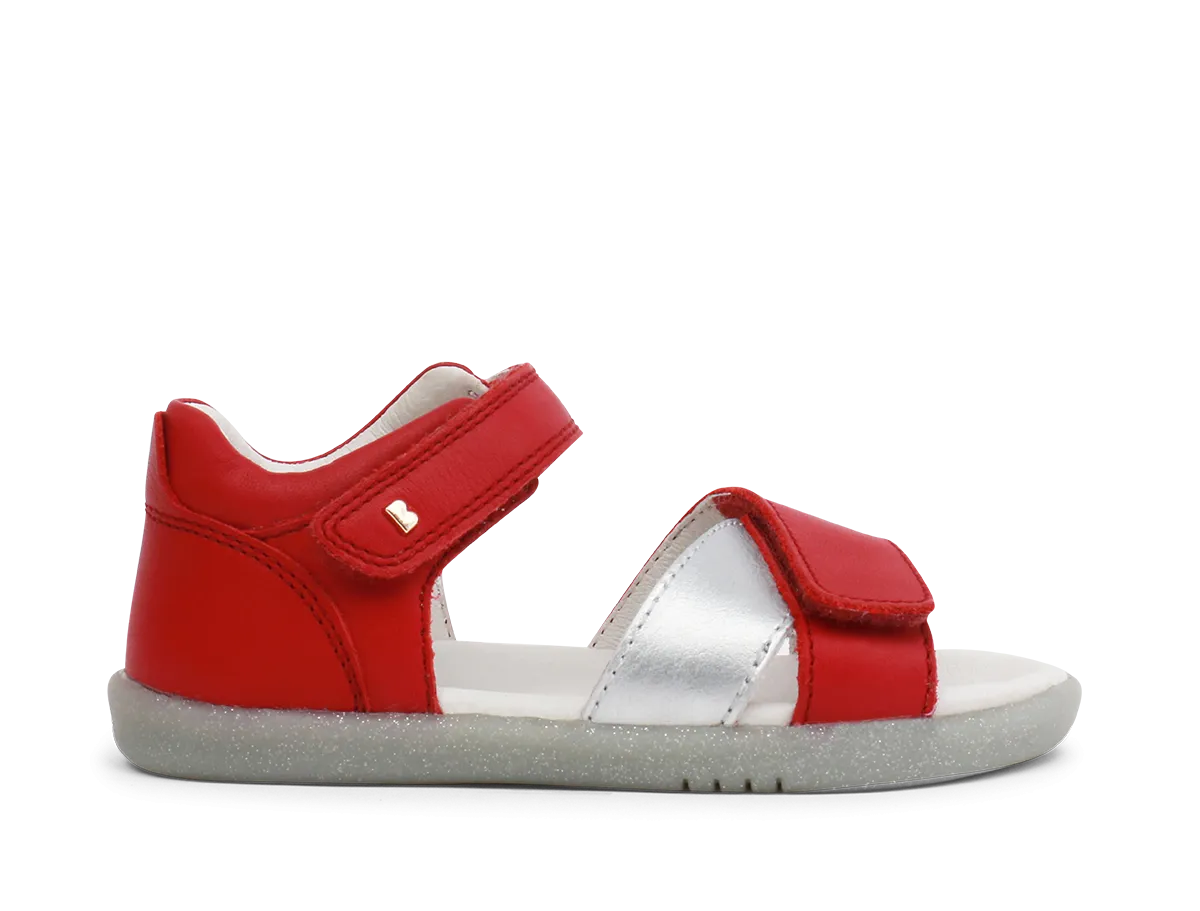 Bobux  SU Rio Red With Misty Silver Sail Open Toe sandal
