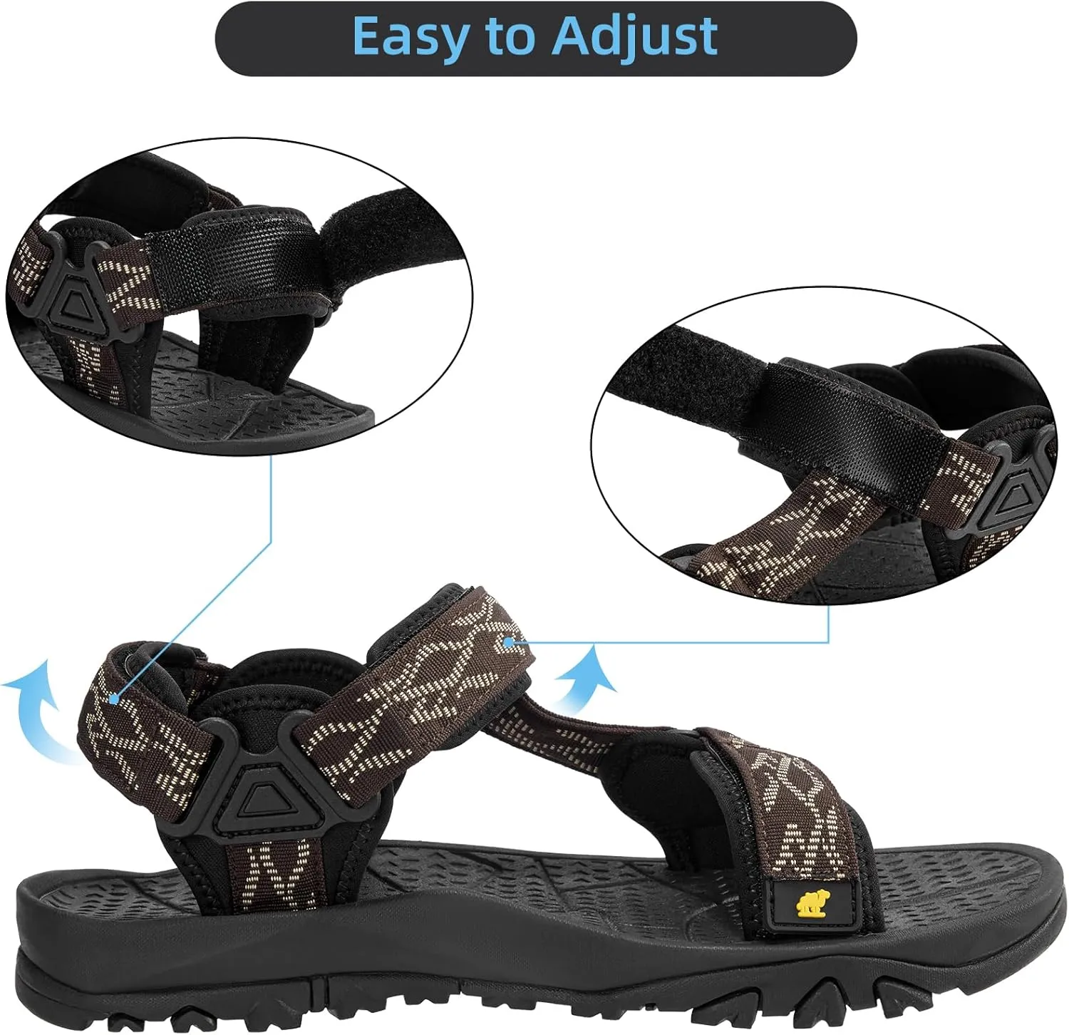 CAMELSPORTS Men??s Sandals Hiking Athletic Sandals Non-slip Water Sandals Comfortable Sport Sandals Open Toe Casual Beach Sandals