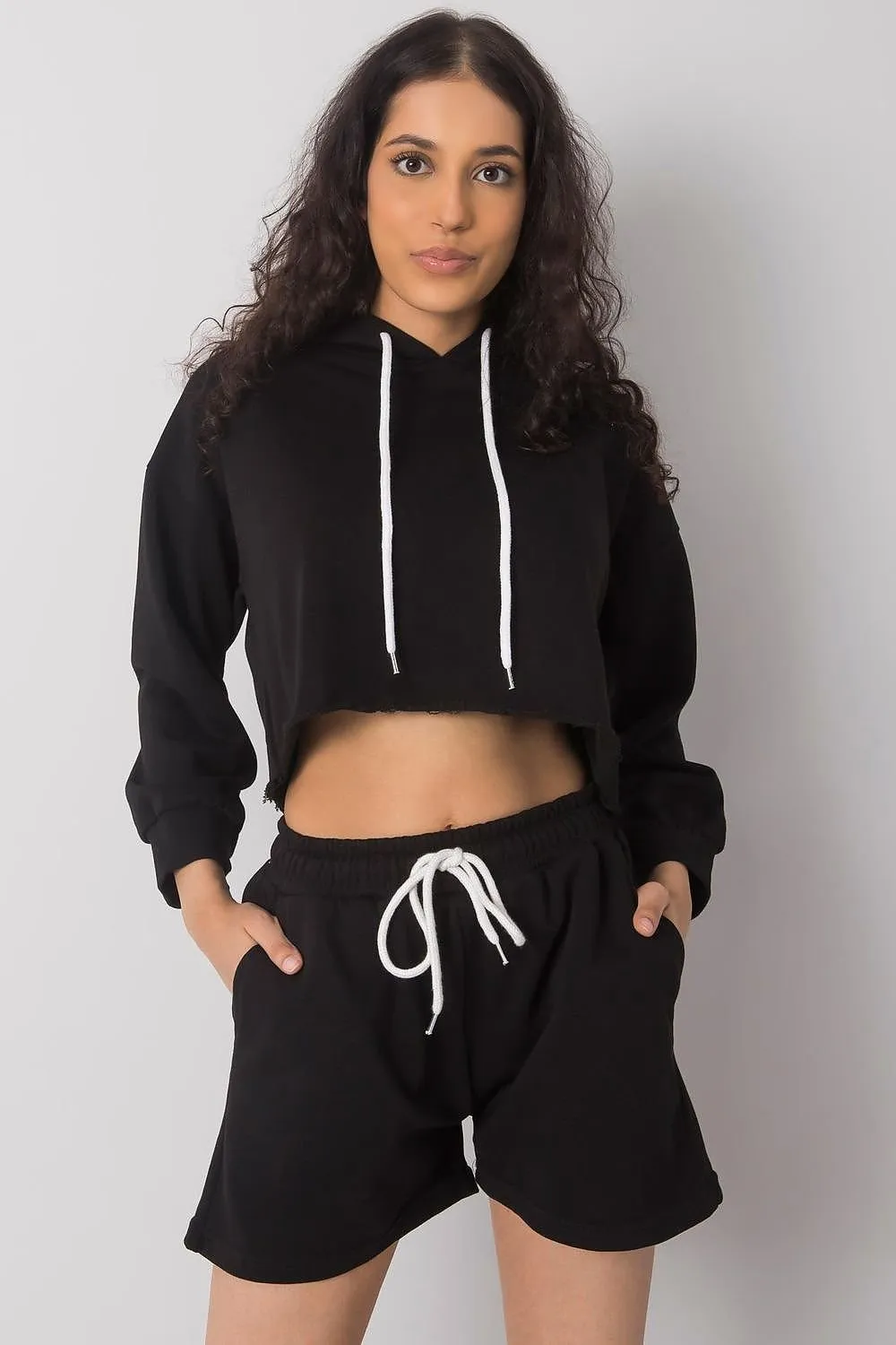 Crop Hoodie & Shorts Set