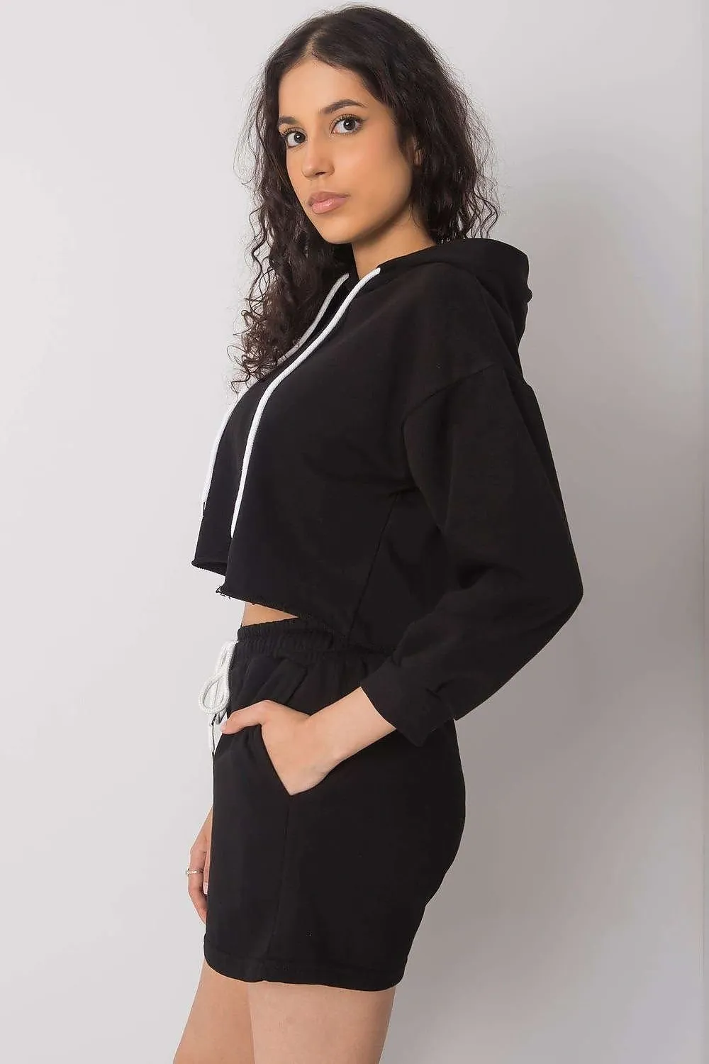 Crop Hoodie & Shorts Set