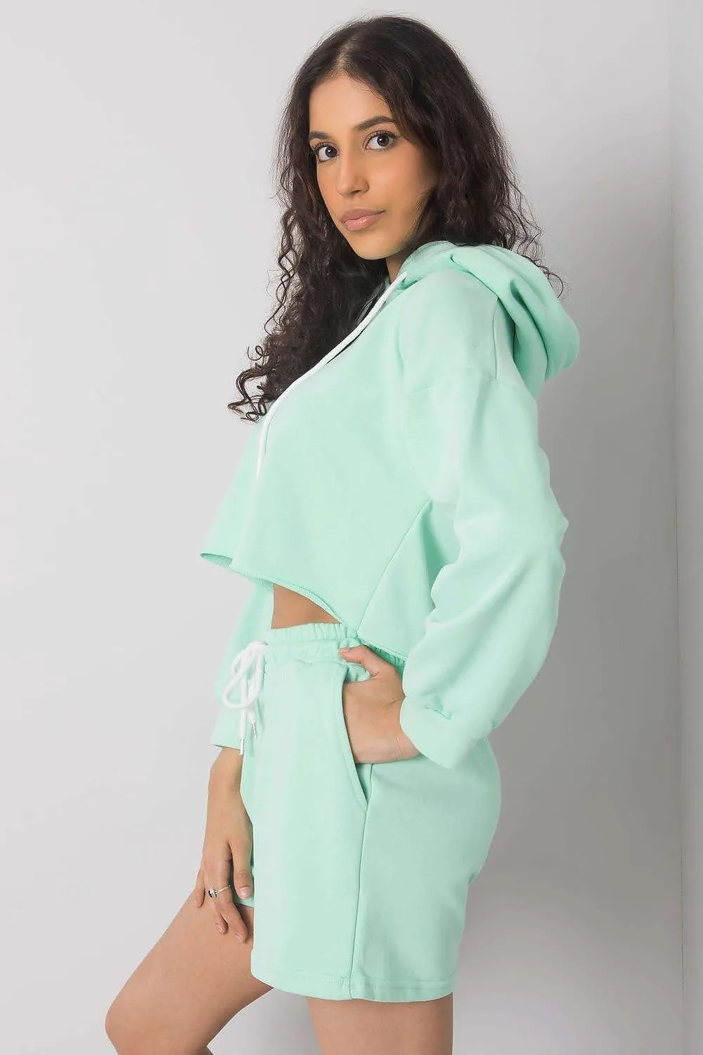 Crop Hoodie & Shorts Set