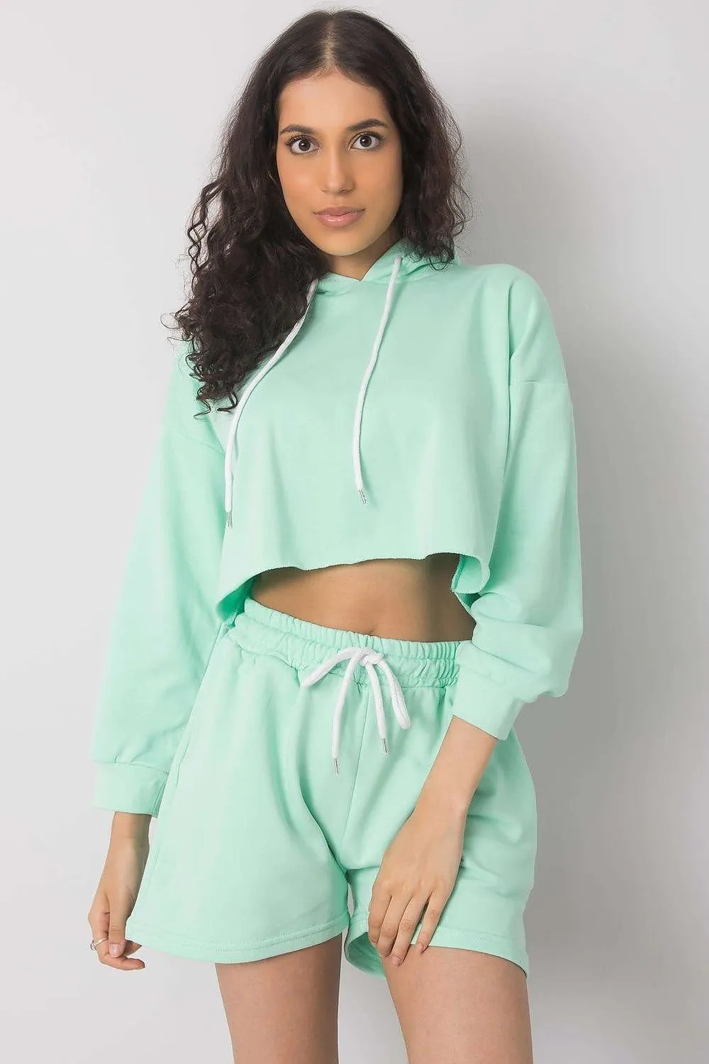 Crop Hoodie & Shorts Set