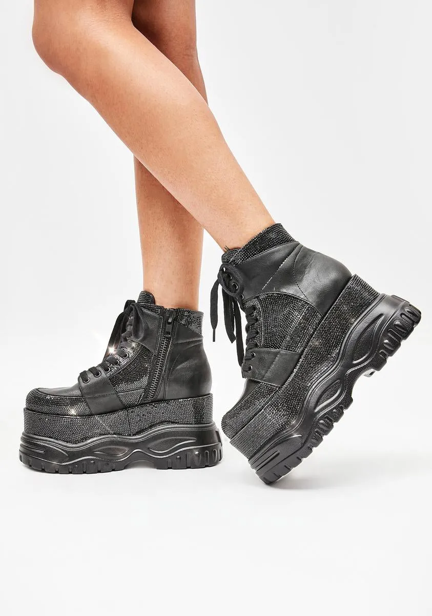 Diva Street Rhinestone Platform Sneakers