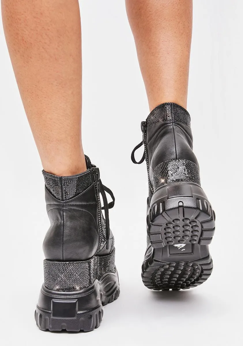Diva Street Rhinestone Platform Sneakers