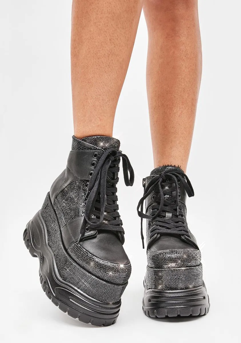 Diva Street Rhinestone Platform Sneakers