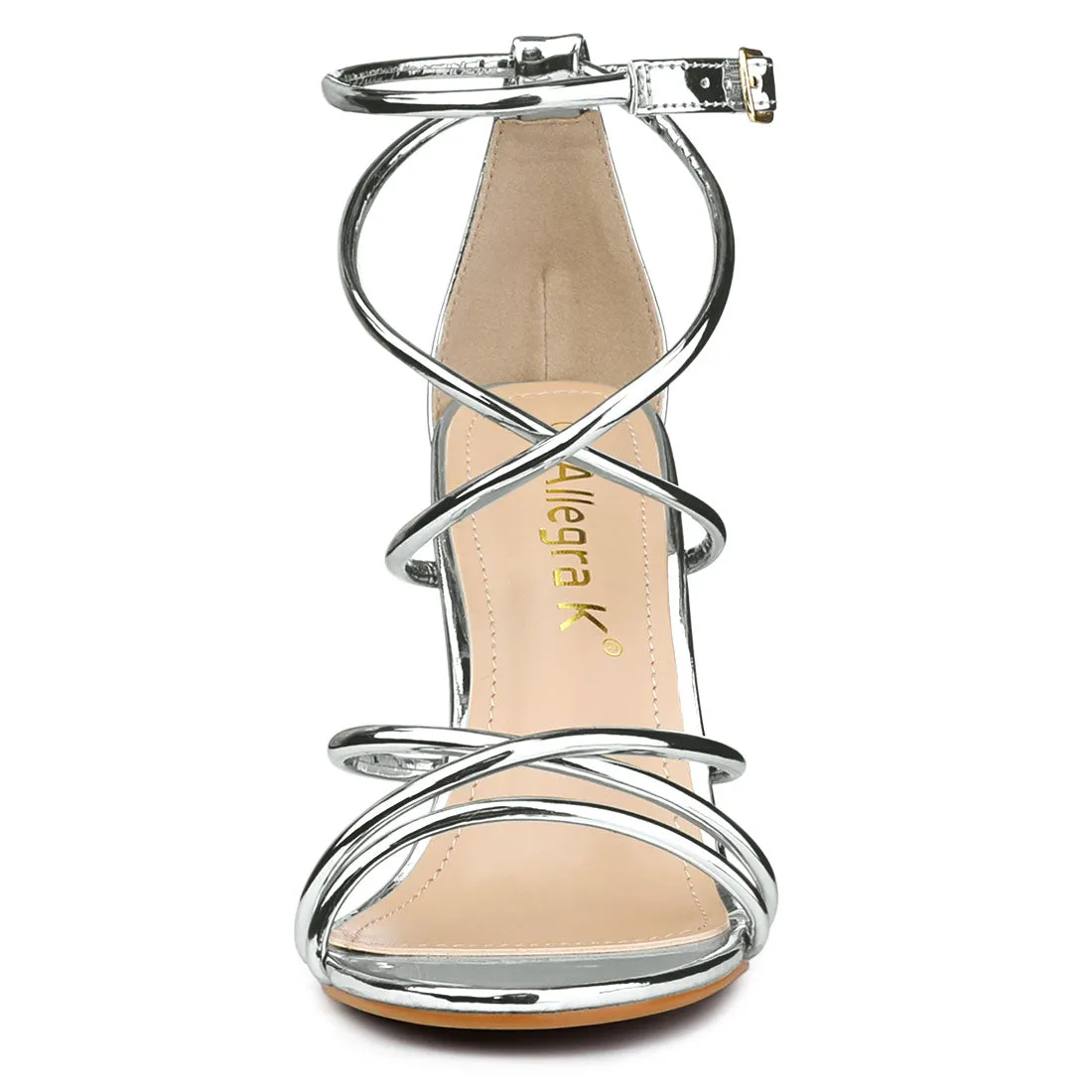 Elegant Open Toe Strappy Strap Stiletto Heel Sandals