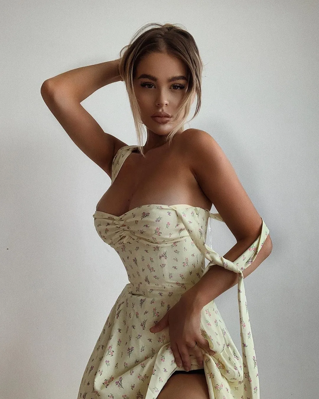 Floral Print Cottagecore Sleeveless Strap Midi Dresses Party Club Backless Elegant Split Dress