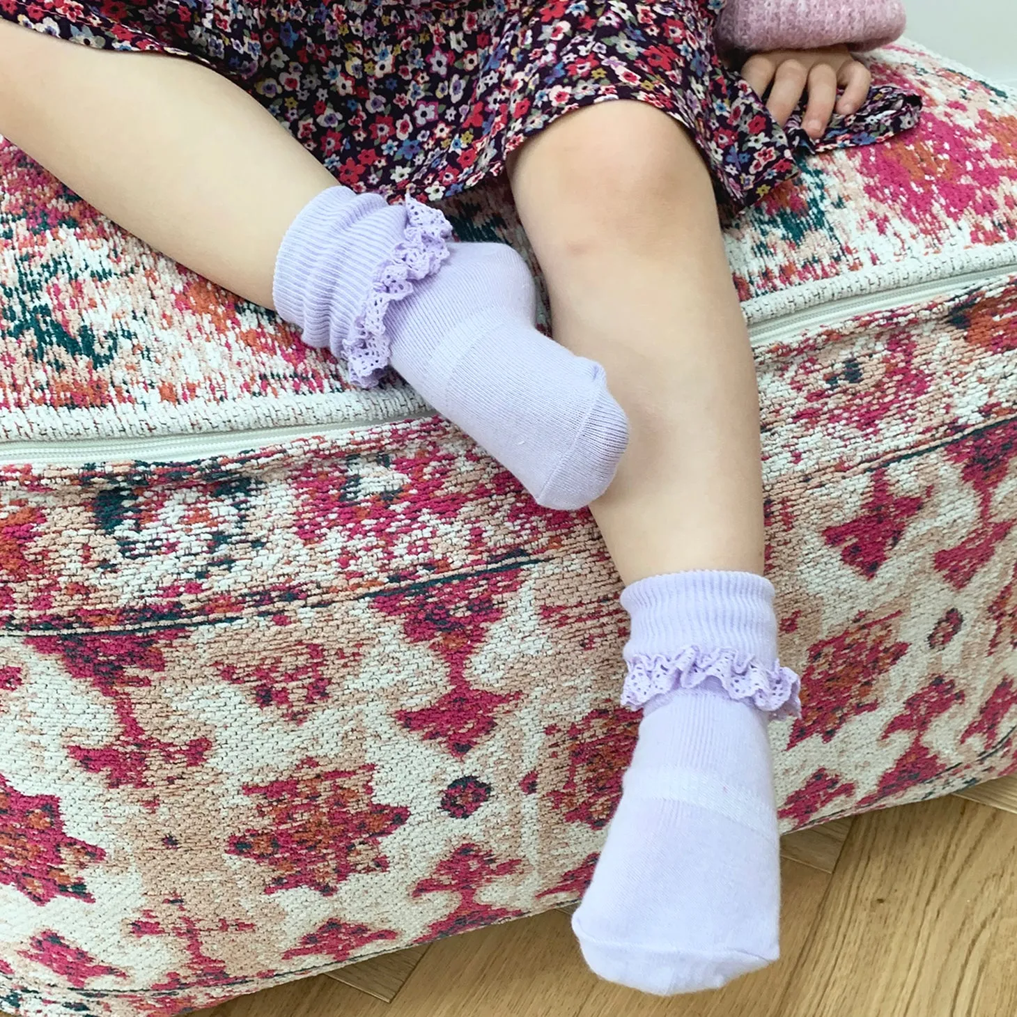 Frilly Non-Slip Stay-On Baby and Toddler Socks - 3 Pack in Pink Lemonade, Paradiso and Amethyst