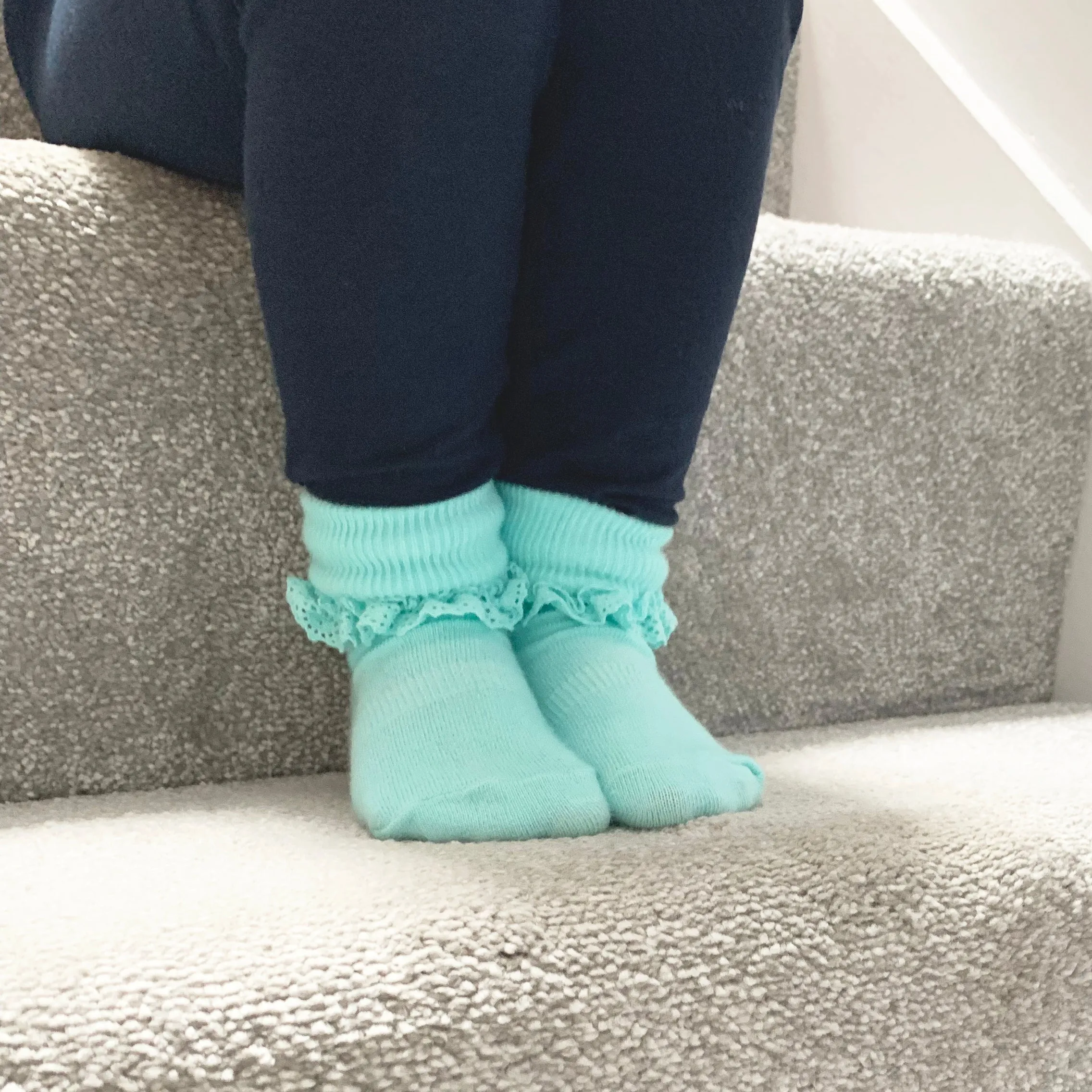 Frilly Non-Slip Stay-On Baby and Toddler Socks - 3 Pack in Pink Lemonade, Paradiso and Amethyst