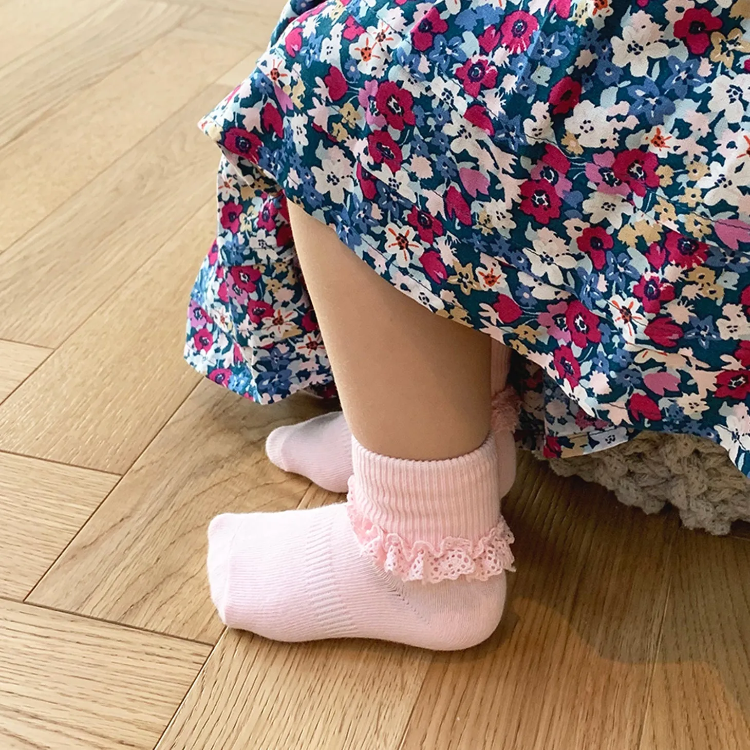 Frilly Non-Slip Stay-On Baby and Toddler Socks - 3 Pack in Pink Lemonade, Paradiso and Amethyst