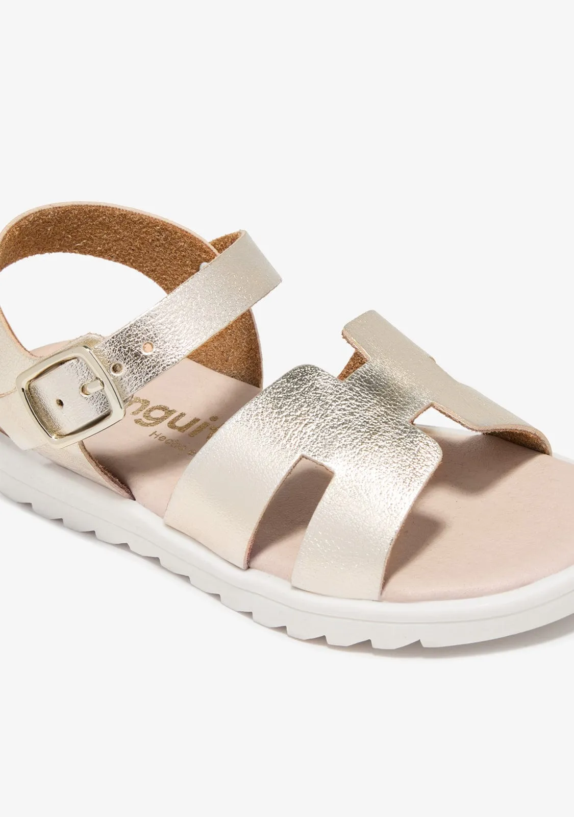 Gold Metalized Buckle Sandals