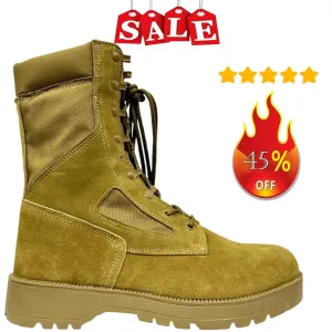 Leather Man Tactical Combat Boots Men Outdoor Hiking Desert Boots Breathable Male Ankle Boots