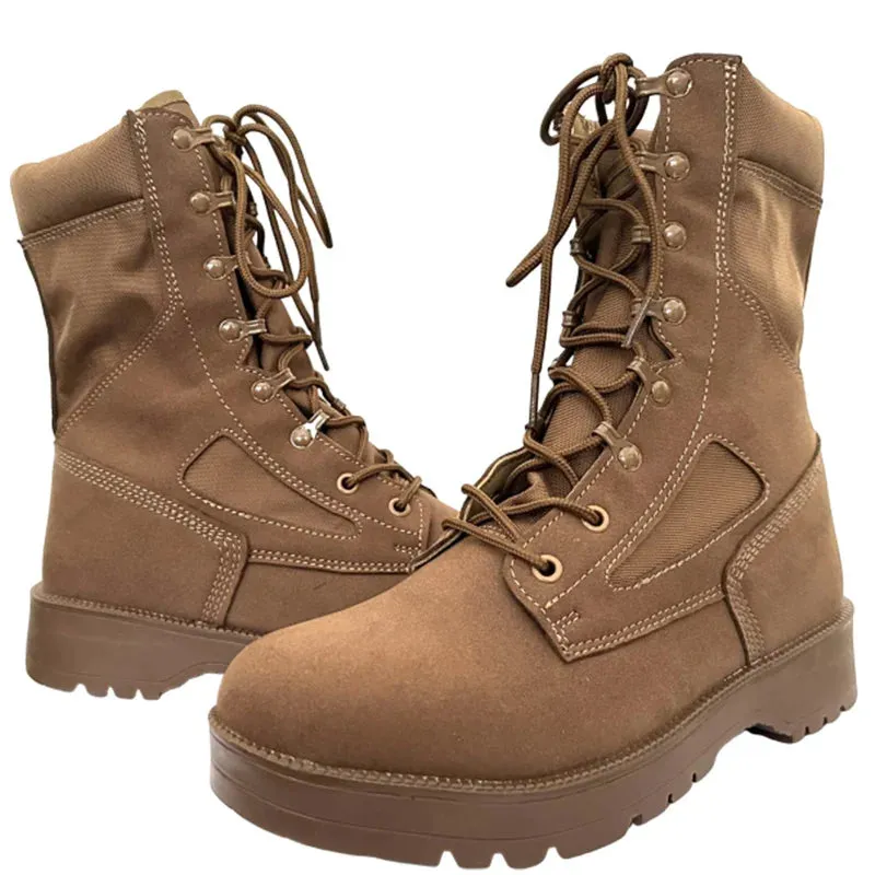 Leather Man Tactical Combat Boots Men Outdoor Hiking Desert Boots Breathable Male Ankle Boots