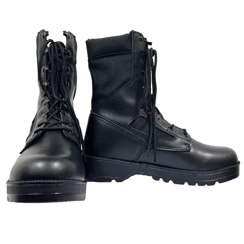 Leather Man Tactical Combat Boots Men Outdoor Hiking Desert Boots Breathable Male Ankle Boots
