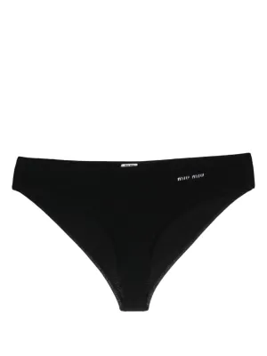 logo-intarsia cashmere-blend briefs