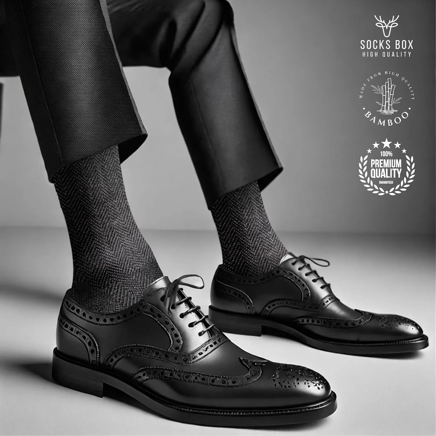 Mens Dress Socks, Premium Bamboo Rayon Socks for Men, Patterned, Elegant Design, 5/10 Pack, Gift Box
