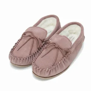 Men's 'Taylor' Lambswool Moccasin with Hard Sole - Camel