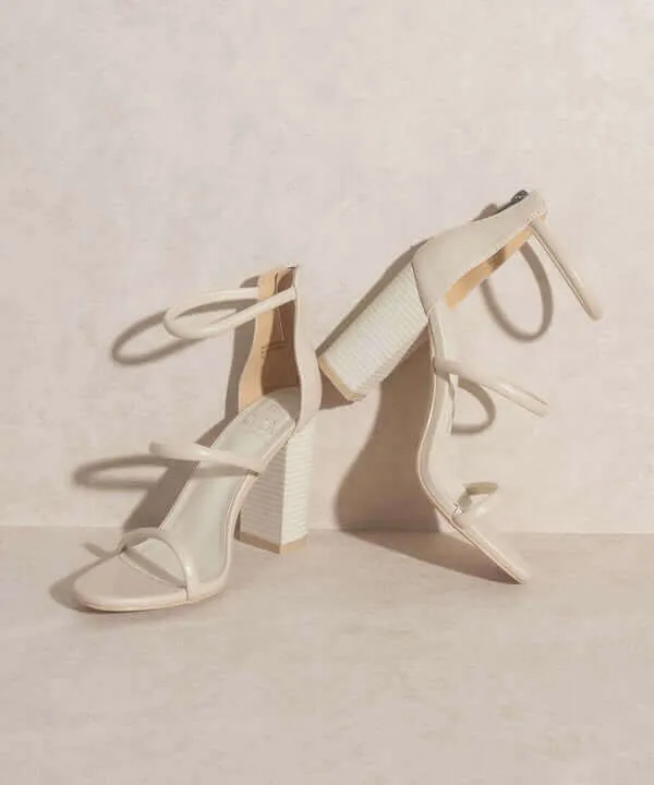 OASIS SOCIETY Taylor - Beige Minimalist Strappy Heels Sandals