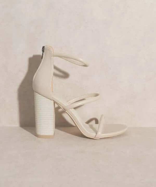 OASIS SOCIETY Taylor - Beige Minimalist Strappy Heels Sandals