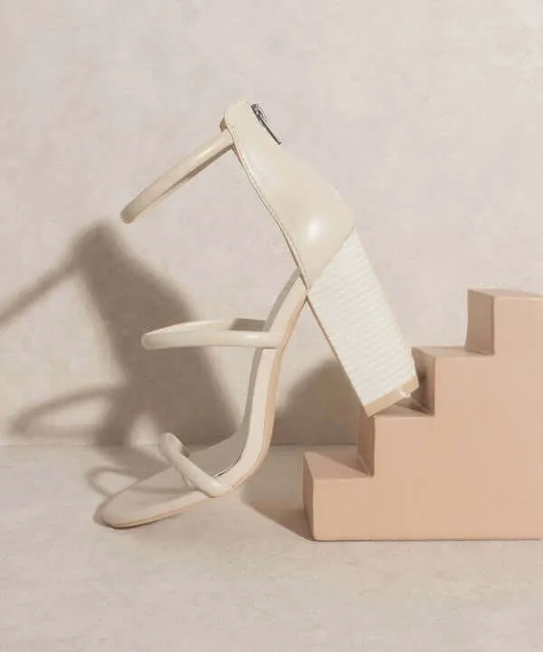 OASIS SOCIETY Taylor - Beige Minimalist Strappy Heels Sandals