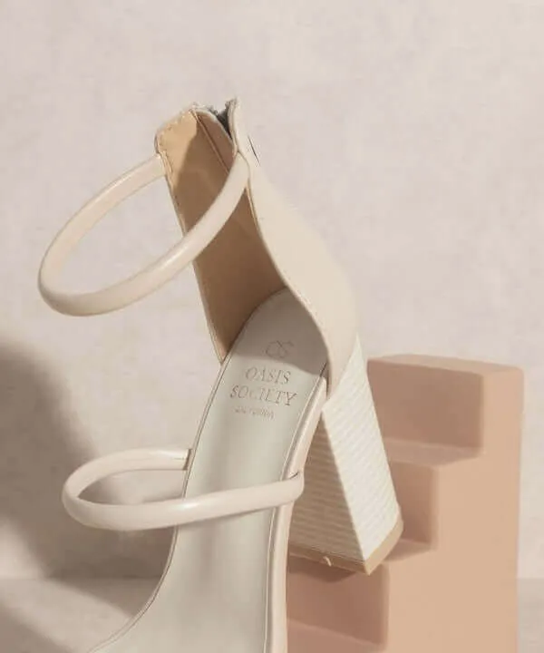 OASIS SOCIETY Taylor - Beige Minimalist Strappy Heels Sandals