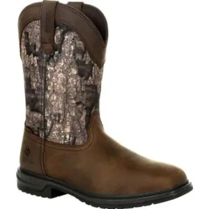 Rocky Worksmart Men's 400G Insulated Waterproof Western Work Boots Rkw0326 In Brown