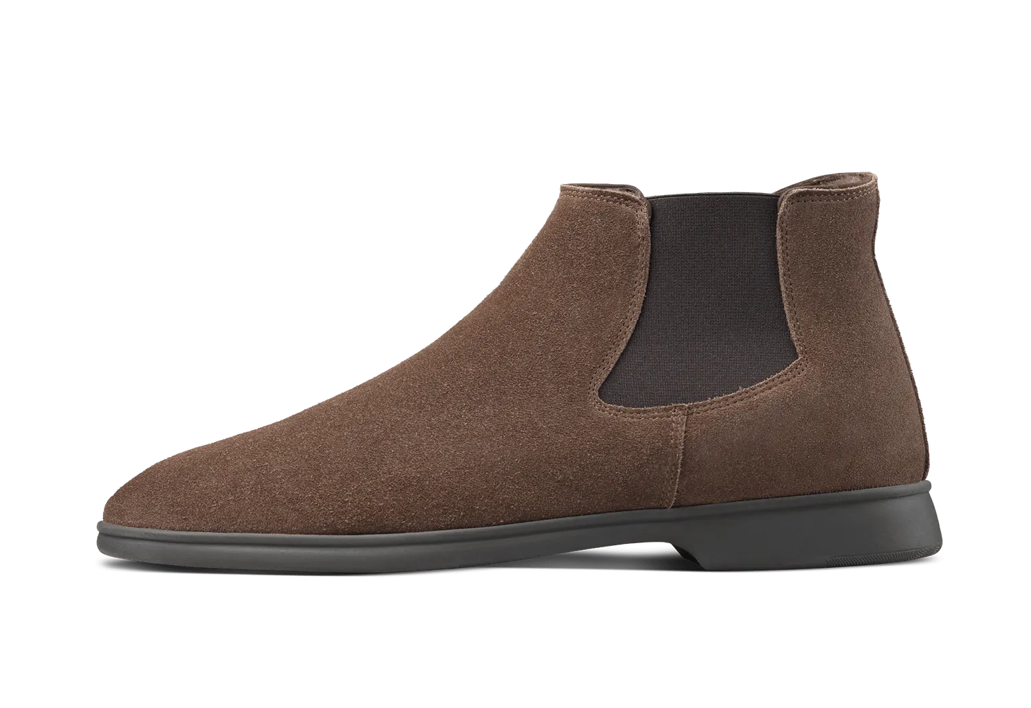 Rover Boots in Deep Taupe Glove Suede with Shearling Lining