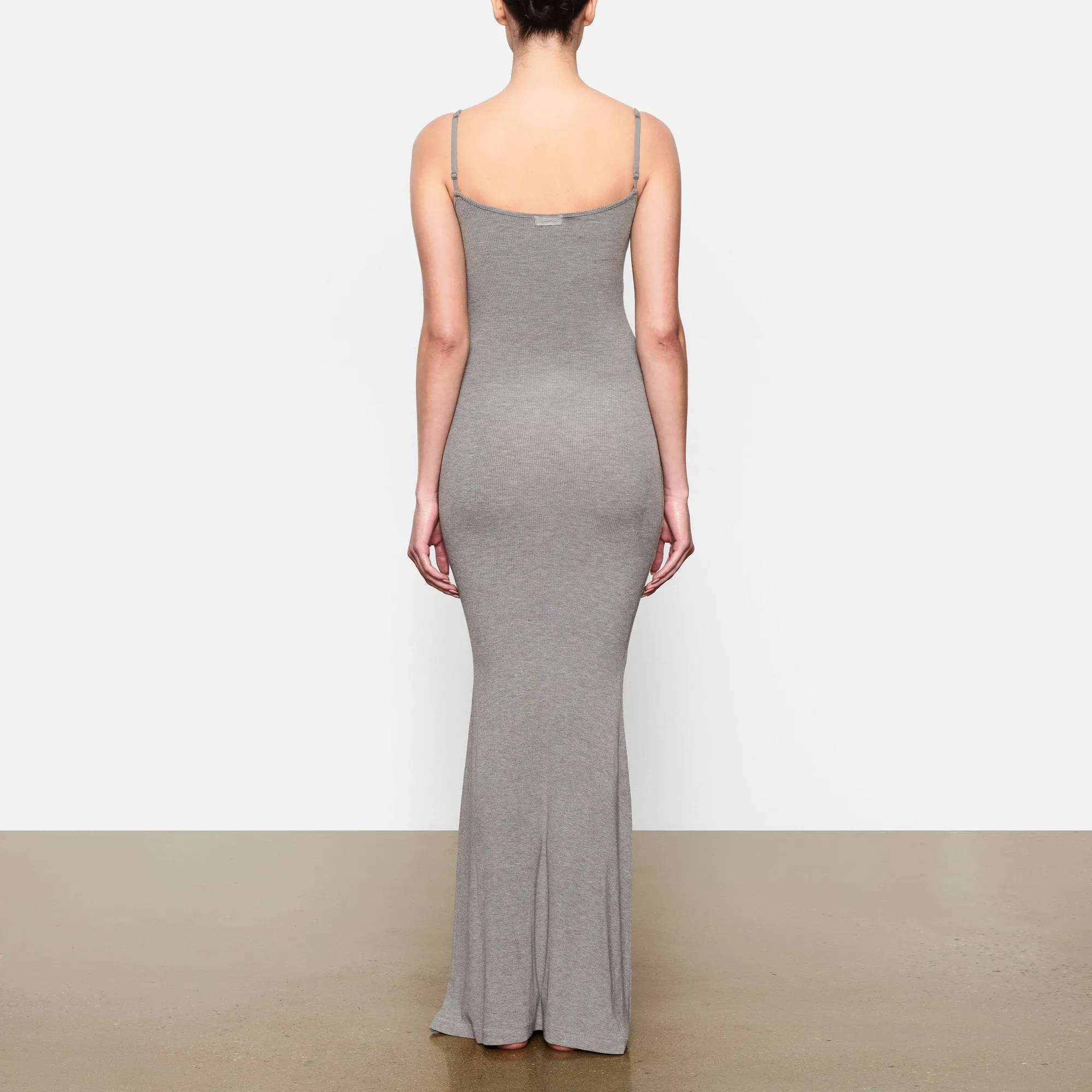 SOFT LOUNGE LONG SLIP DRESS | HEATHER GREY