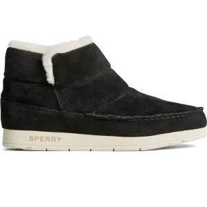 Sperry Womens Moc-Sider Leather Bootie - Black