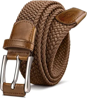 Stretch Braided Belt for Men -Mens Gift Elastic Woven Golf Belt 1 3/8"- for Golf Jeans Casual Wear