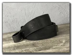 The Reticent - Aged Steel Leather Guitar Strap