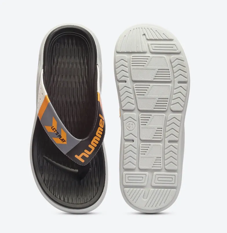 Turq Comfort Men Black/Orange Flip-Flops
