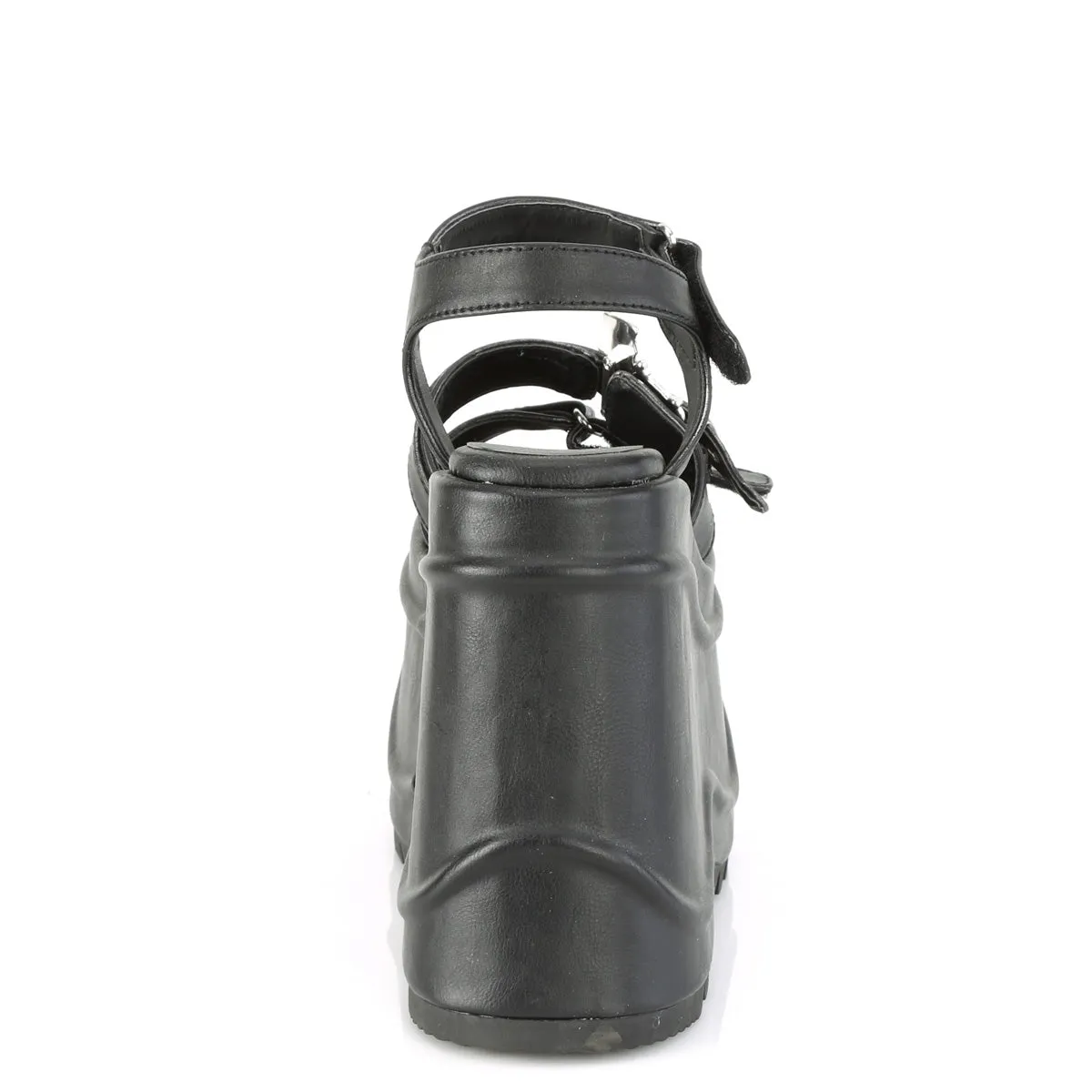 WAVE-13 DemoniaCult Black Vegan Leather Sexy Women's Sandals (Alternative Footwear)